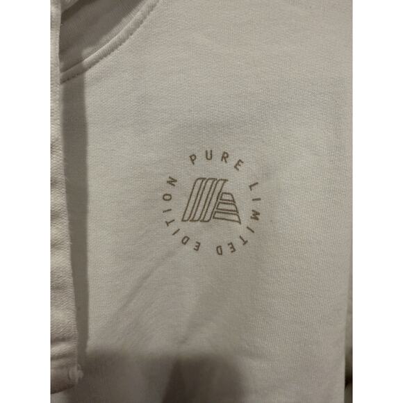 Aldimania White Limited Edition Hoodie Size Medium 40/42 Aldi Pockets Hi Low Hem - Picture 9 of 11